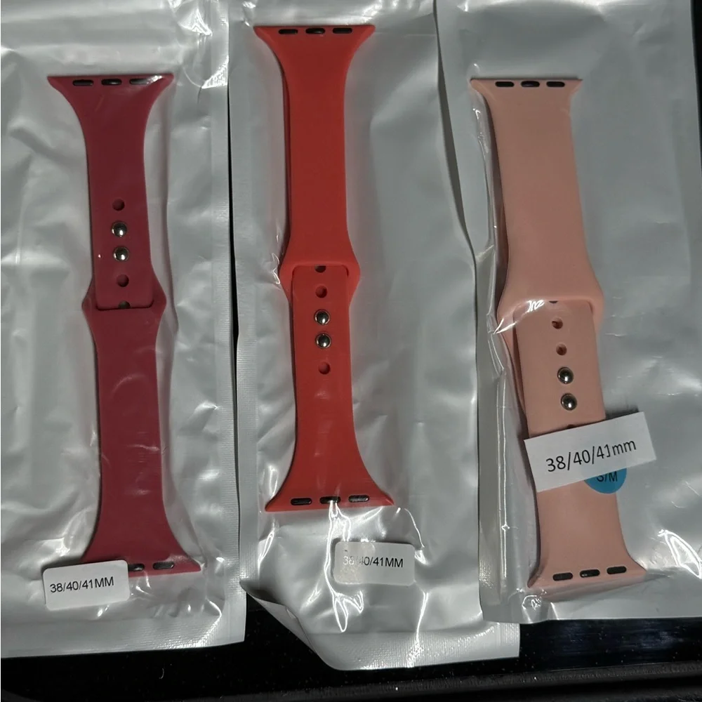 NEW 6 Piece Smartwatch Bands - Black, Purple, Blue, Coral, Red, Pink 38/40/41mm